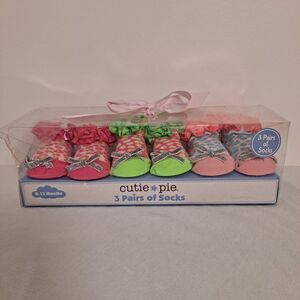Cutie Pie Socks Set Of 3 Size 0-12 Months Ruffles